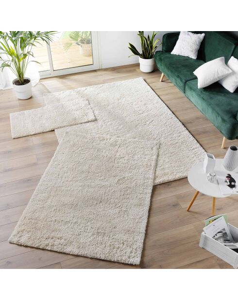 Tapis rectangle shaggy uni Tango naturel - 120x170 cm