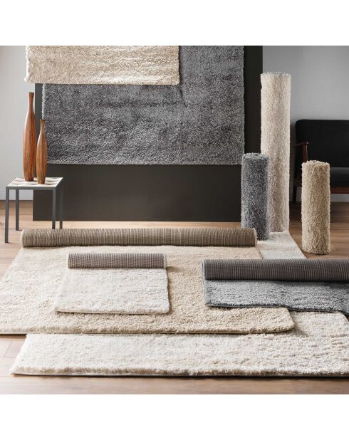 Tapis rectangle shaggy uni Tango naturel - 120x170 cm