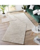 Tapis rectangle shaggy uni Tango naturel - 60x110 cm