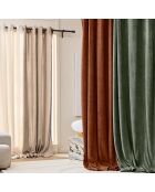 Winona natuurlijk doorvoergordijn (140 x 260 cm), effen bouclé