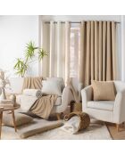 Rideau à oeillets bouclette unie Wooly beige - 140x240 cm