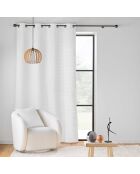 Cortina con ojales (140 x 260 cm), blanca oscilante, franela en relieve liso