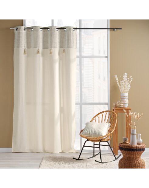 Tenda Grommet (140 x 240 cm) Island Natural, in cotone/poliestere con parte superiore