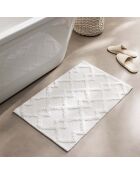 Tapis de bain coton jacquard tufte Otis blanc - 50x80 cm