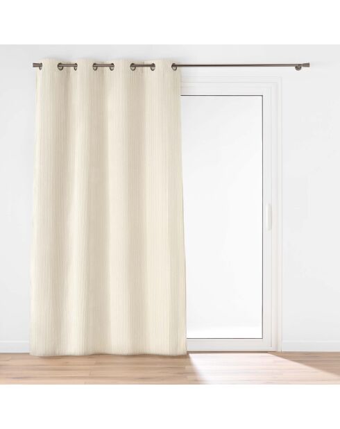Tenda con occhielli (140 x 260 cm) Natural Nile, flanella a rilievo liscio