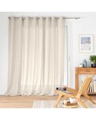 Lino trasparente con occhielli di grande larghezza (300 x 240 cm), a forma di carlino, velo intrecciato