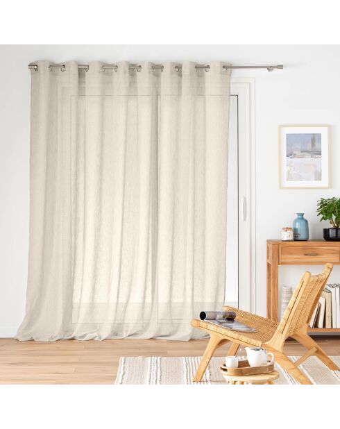 Lino trasparente con occhielli di grande larghezza (300 x 240 cm), a forma di carlino, velo intrecciato