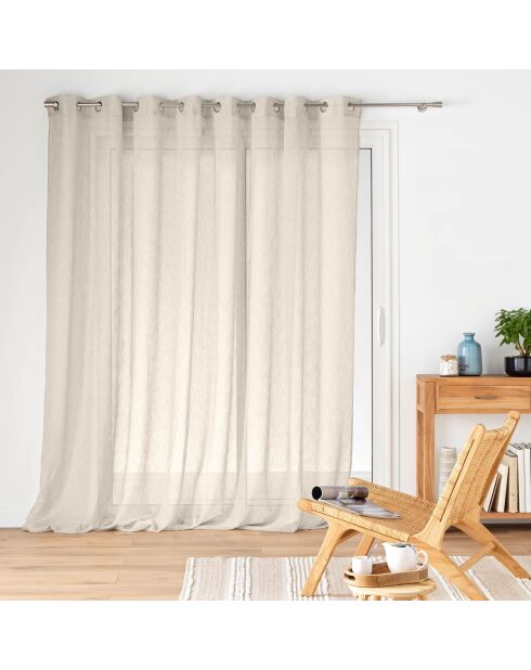 Lino trasparente con occhielli di grande larghezza (300 x 240 cm), a forma di carlino, velo intrecciato