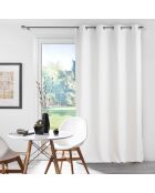 Rideau à oeillets occultant chambray uni Chinea blanc - 135x240 cm