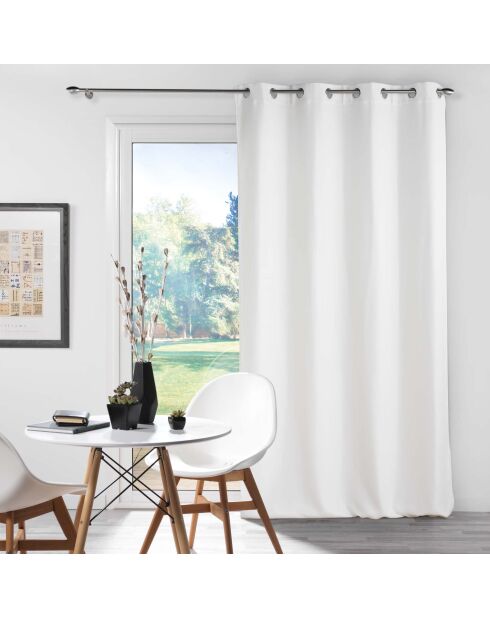 Rideau à oeillets occultant chambray uni Chinea blanc - 135x240 cm