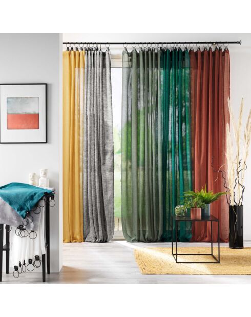 Anello Linka Grey Trasparente (140 x 240 Cm) Linka Grey, Voile intrecciato