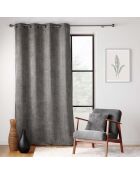 Tenda Grommet (140 x 260 cm) Leo antracite, velluto in ciniglia