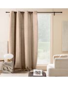 Rideau à oeillets bouclette unie Winona sable - 140x260 cm