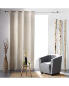 Ösenvorhang (135 x 240 cm) Tramina Natural, gewebtes Verdunkelungsmuster