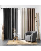 Ösenvorhang (135 x 240 cm) Tramina Natural, gewebtes Verdunkelungsmuster