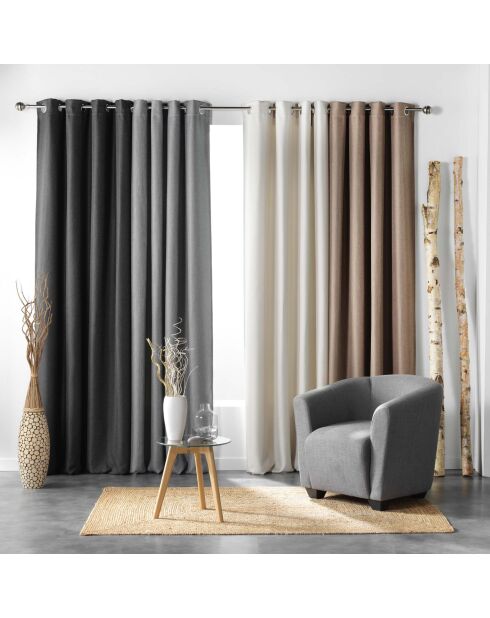 Tenda con occhielli (135 x 240 cm) Tramina Natural, Woven Blackout