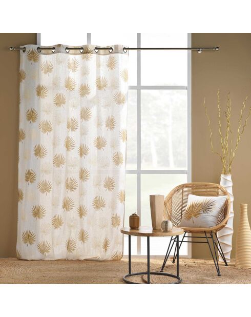 Tenda con occhielli (140 x 240 cm) Lotus Ochre, policotone con stampa metallizzata