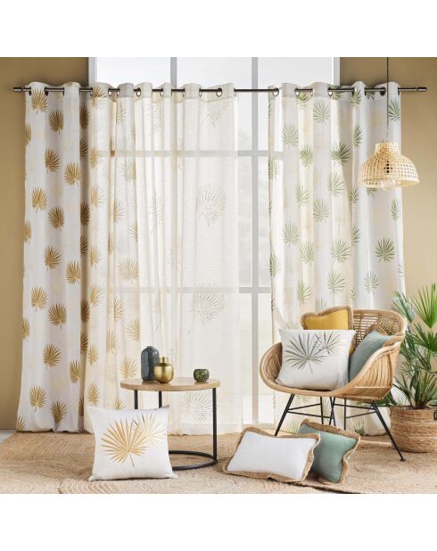 Tenda con occhielli (140 x 240 cm) Lotus Ochre, policotone con stampa metallizzata