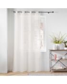 Carlino trasparente con occhielli (140 x 240 cm), naturale, velo testurizzato