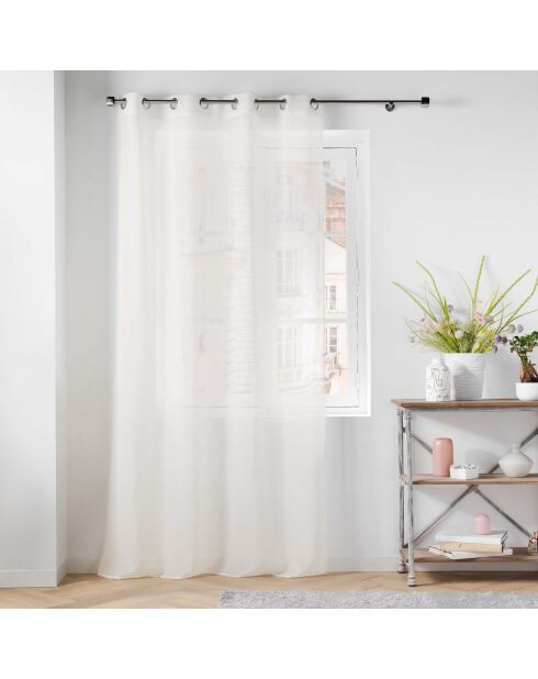 Carlino trasparente con occhielli (140 x 240 cm), naturale, velo testurizzato