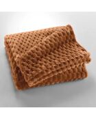 Plaid flanelle relief unie Mini Frosty camel - 125x150 cm