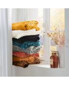 Plaid flanelle relief unie Mini Frosty camel - 125x150 cm