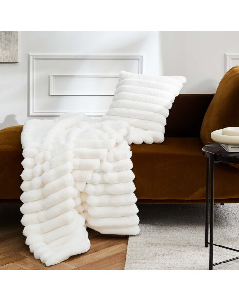 Tartan (125 x 150 cm) Boudoir naturale, pelliccia sintetica