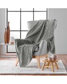 Plaid (125 x 150 cm) Mini Frosty Grey, flanella a rilievo tinta unita