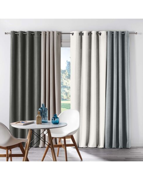 Ösenvorhang (135 x 240 cm), chinesisches Leinen, verdunkelnd, Chambray