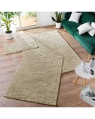 Tapis rectangle shaggy uni Tango taupe - 60x110 cm