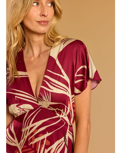 Himbeerfarbenes Ginko Kleid