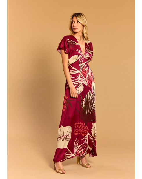 Himbeerfarbenes Ginko Kleid