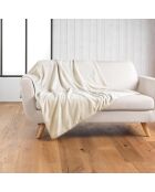 Plaid (180 x 220 cm) in lana naturale, tinta unita in boucle