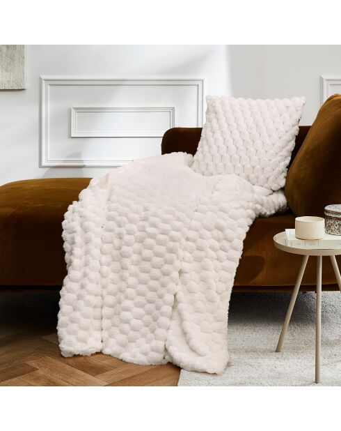 Calda coperta invernale (180 x 220 cm) Frosty Natural, pelliccia sintetica e sherpa