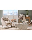 Calda coperta invernale (180 x 220 cm) Frosty Natural, pelliccia sintetica e sherpa