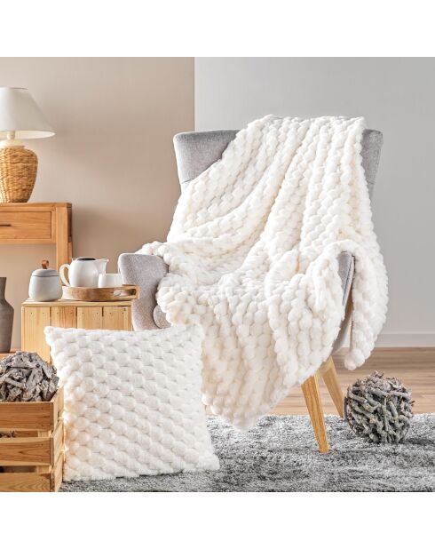 Calda coperta invernale (180 x 220 cm) Frosty Natural, pelliccia sintetica e sherpa