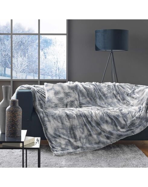 Coperta invernale calda (180 x 220 cm) grigio antartico, pelliccia sintetica