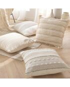 Coussin déhoussable franges Atlas naturel