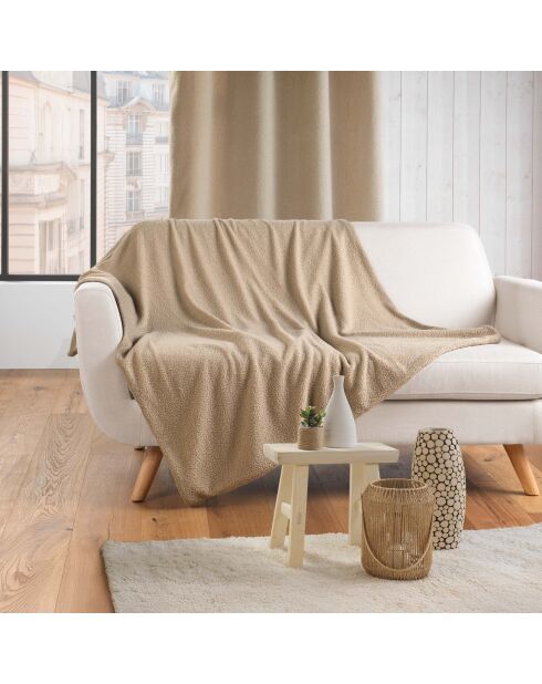 Plaid Wooly Beige (125 x 150 cm), tinta unita in bouclé