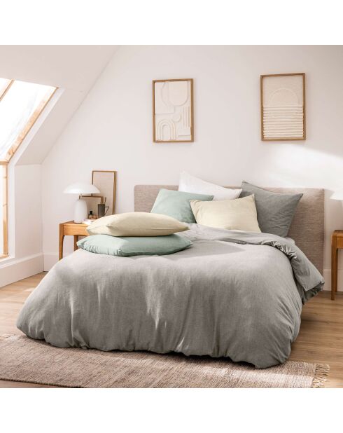 Parure housse de couette Meline anthracite