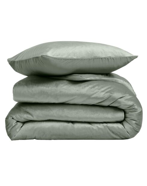 Parure housse de couette en Velours Velina cèdre