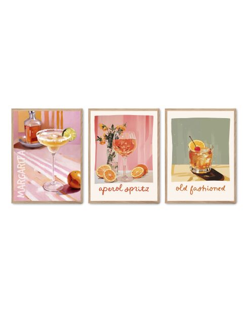 Ensemble composé de trois cadre avec marco roble - 50x70 cm