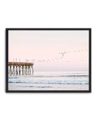 Peinture d'oiseaux volant au-dessus de la jetée - 50x70 cm