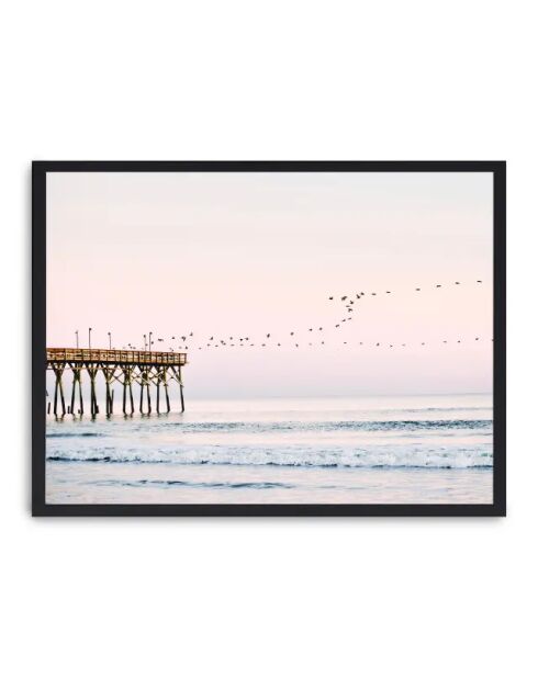 Peinture d'oiseaux volant au-dessus de la jetée - 50x70 cm