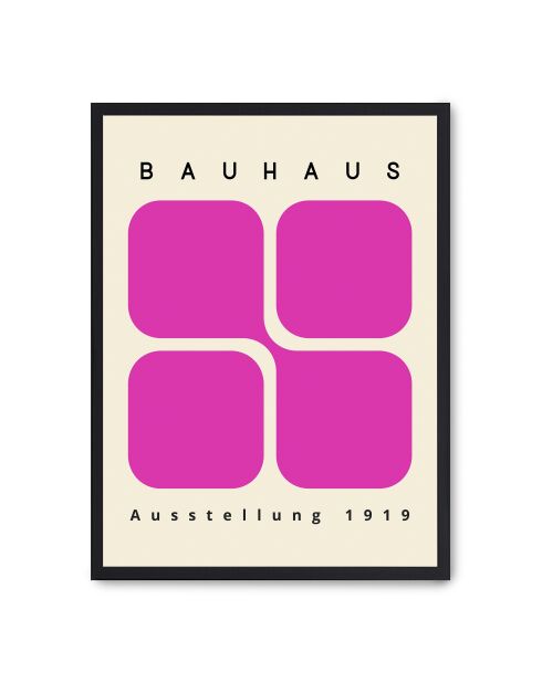 Peinture des formes roses Bauhaus - 50x70 cm