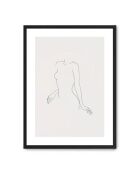 Gemälde einer Frau mit Linie X - 50x70 cm