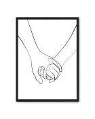 Peinture de mains, dessin au trait II - 50x70 cm