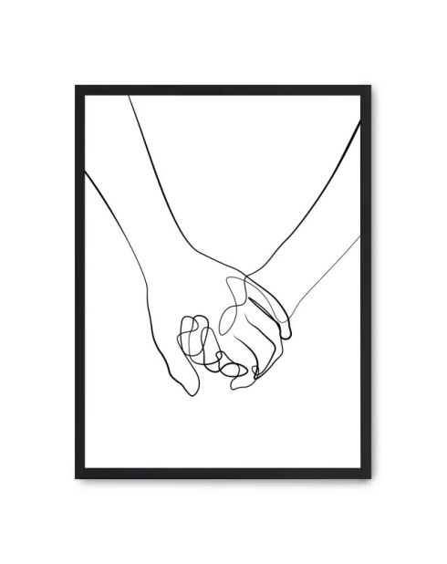 Peinture de mains, dessin au trait II - 50x70 cm