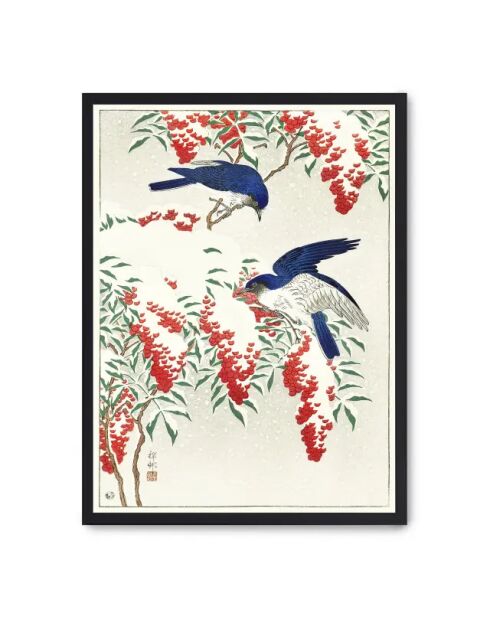 Dipinto di uccelli in fiore - 50x70 cm