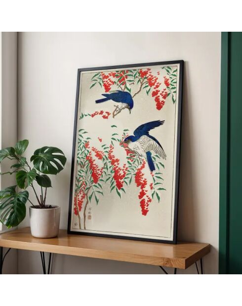 Dipinto di uccelli in fiore - 50x70 cm